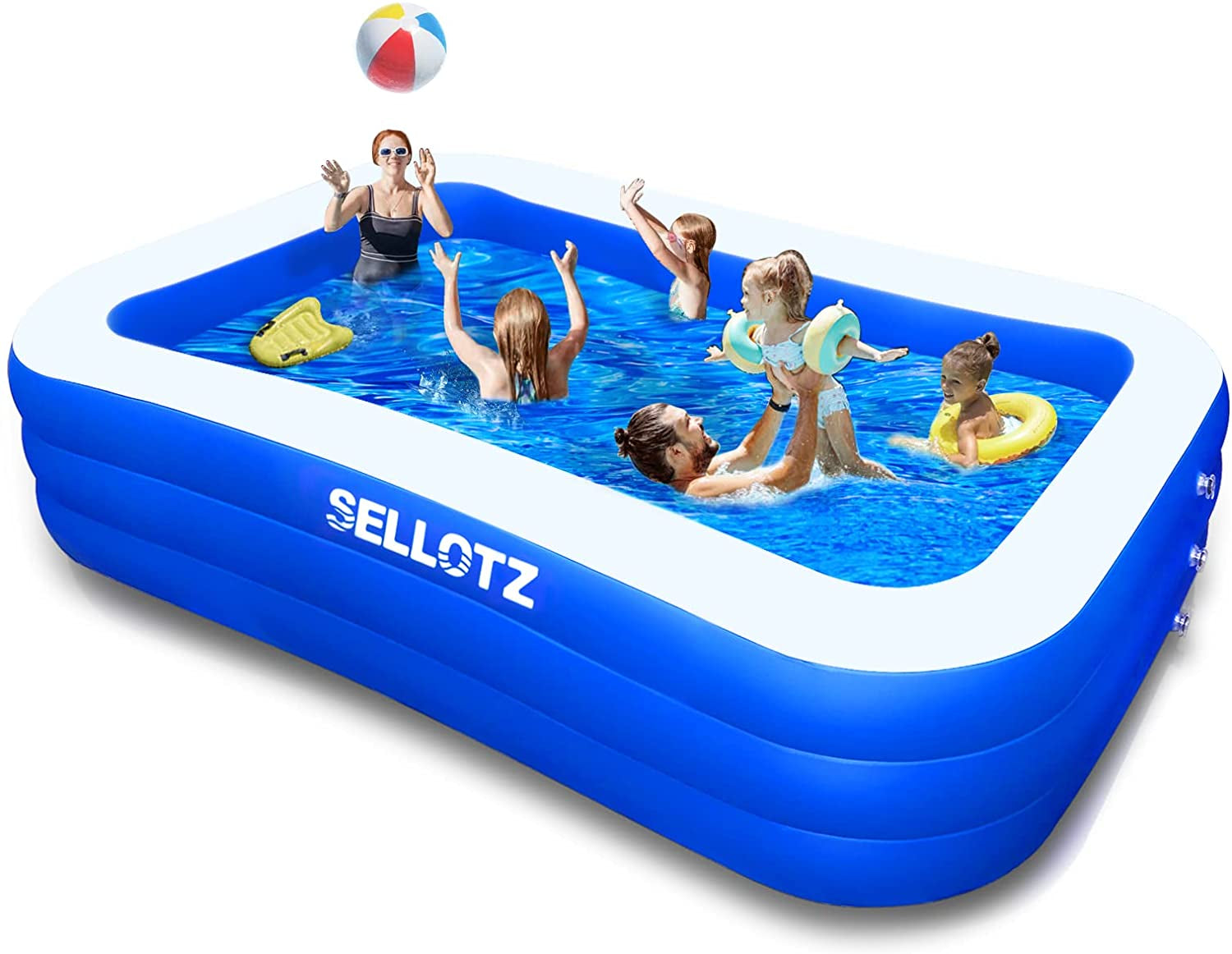 Inflatable Pool for Kids and Adults, 120" X 72" X 22" Oversized Thickened Family Swimming Pool for Toddlers, Outdoor, Garden, Backyard, Summer Water Party