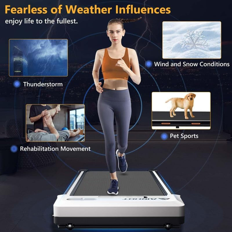 under Desk Treadmill, Walking Pad 2 in 1 for Walking and Jogging, Portable Walking Treadmill with Remote Control Lanyard for Home/Office, 2.5HP Low-Noise Desk Treadmill in LED Display