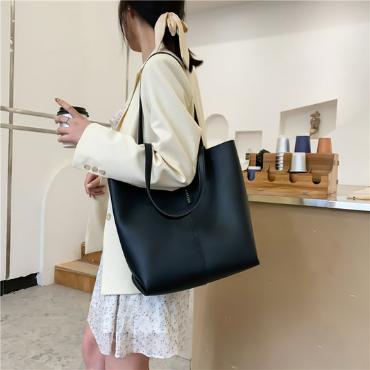 Super Soft Leather Female Travel Shoulder Bag Purses Women Large Capacity Tote Handbag Fashion Simple Top-handle Sac For Ladies