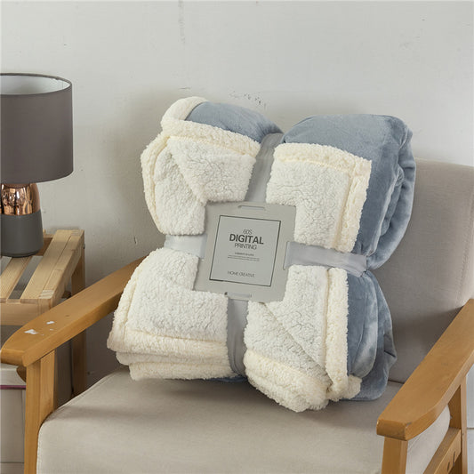 Thickened Solid Color Warm Double Layer Blanket