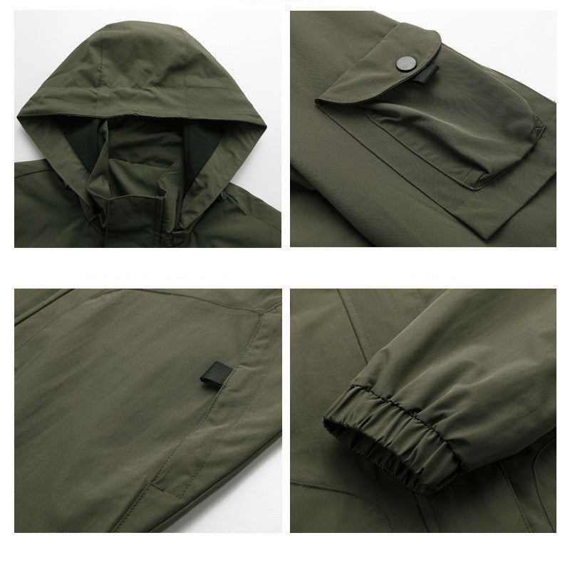 Mens Jacket Hooded Top Technical Work