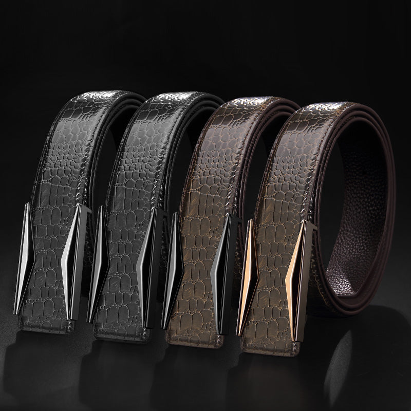 Men's Fashion Leather Belt With Automatic Buckle