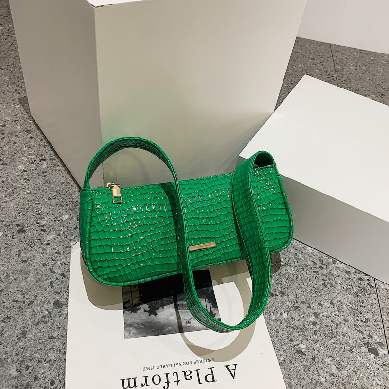 Crocodile Pattern Cute Small PU Leather Shoulder Side Bags For Women 2022 Hit Summer Simple Handbags And Purses Female Totes