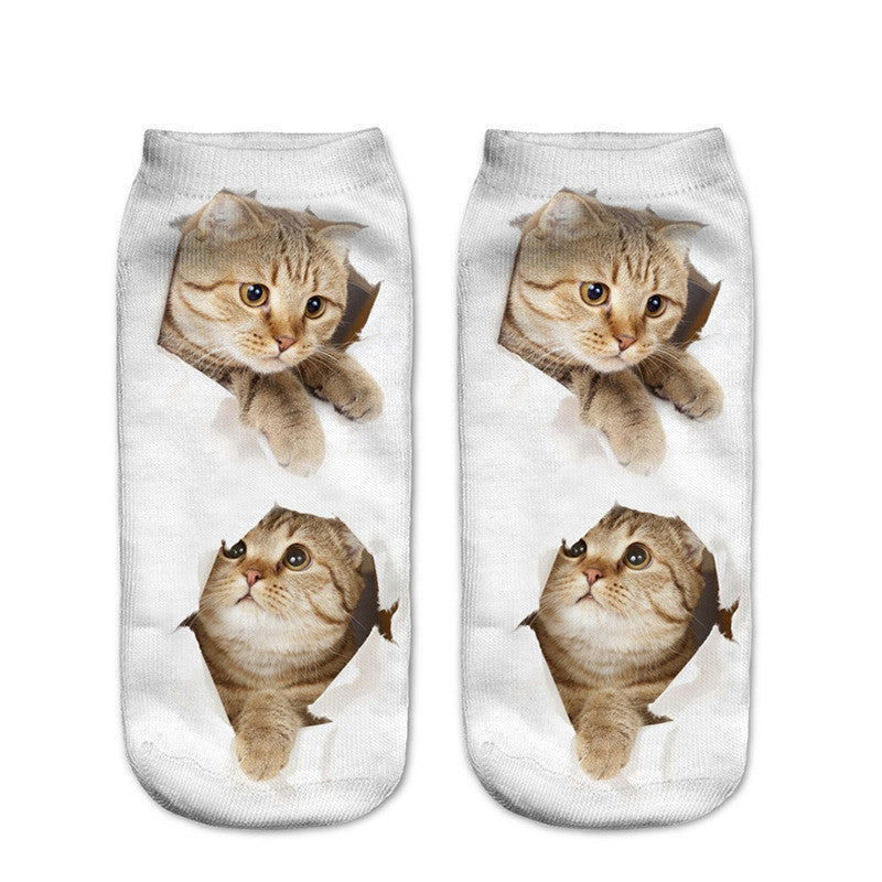 3D Digital Socks Women's Boat Socks Cute Giraffe Print Socks