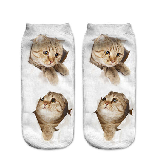 3D Digital Socks Women's Boat Socks Cute Giraffe Print Socks