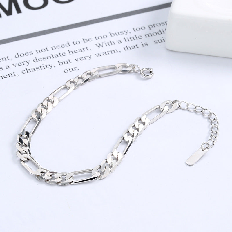 S925 Sterling Silver Bracelet Chain Cold Wind Niche Simple Chain