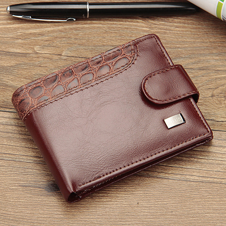 Buckle Short Wallet Stitching Coin Purse