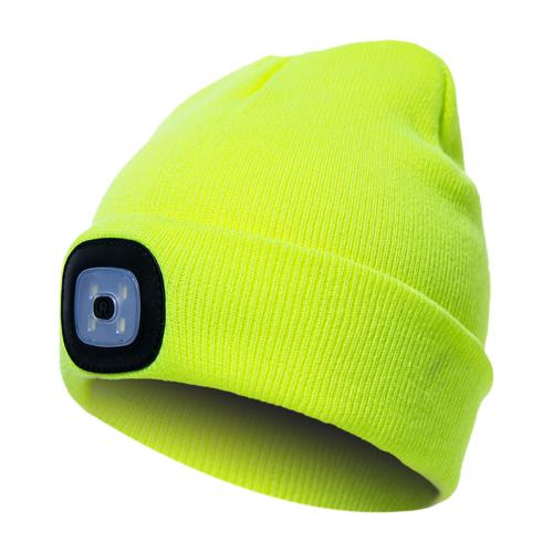 Button Cell Type Knitted Hat With Light Glowing