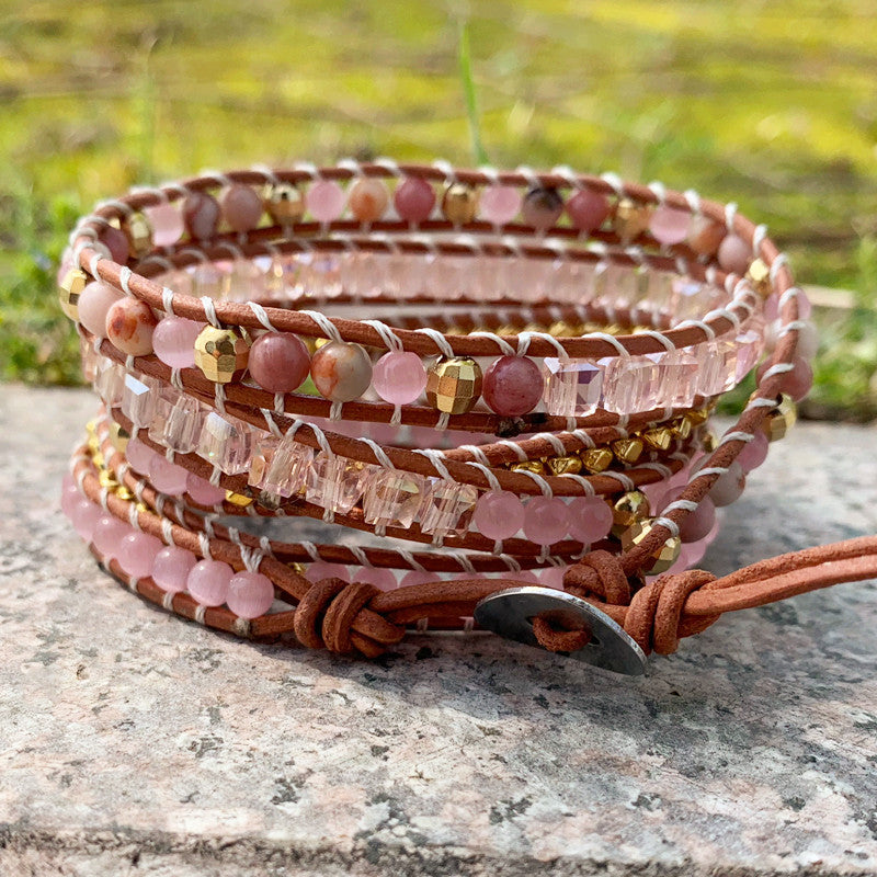 Natural stone woven bohemian bracelet