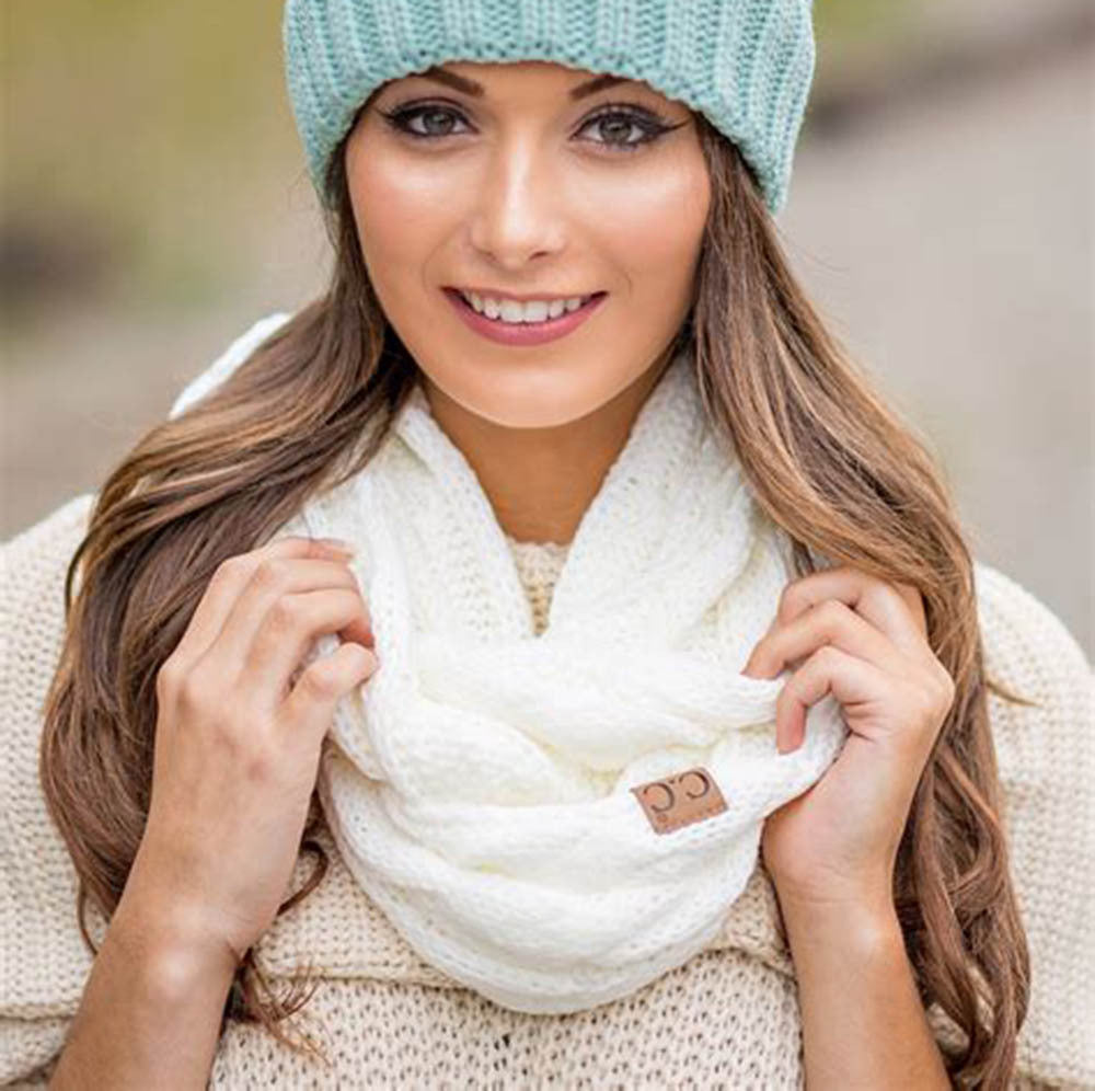 CC scarf wool knit bib winter collar