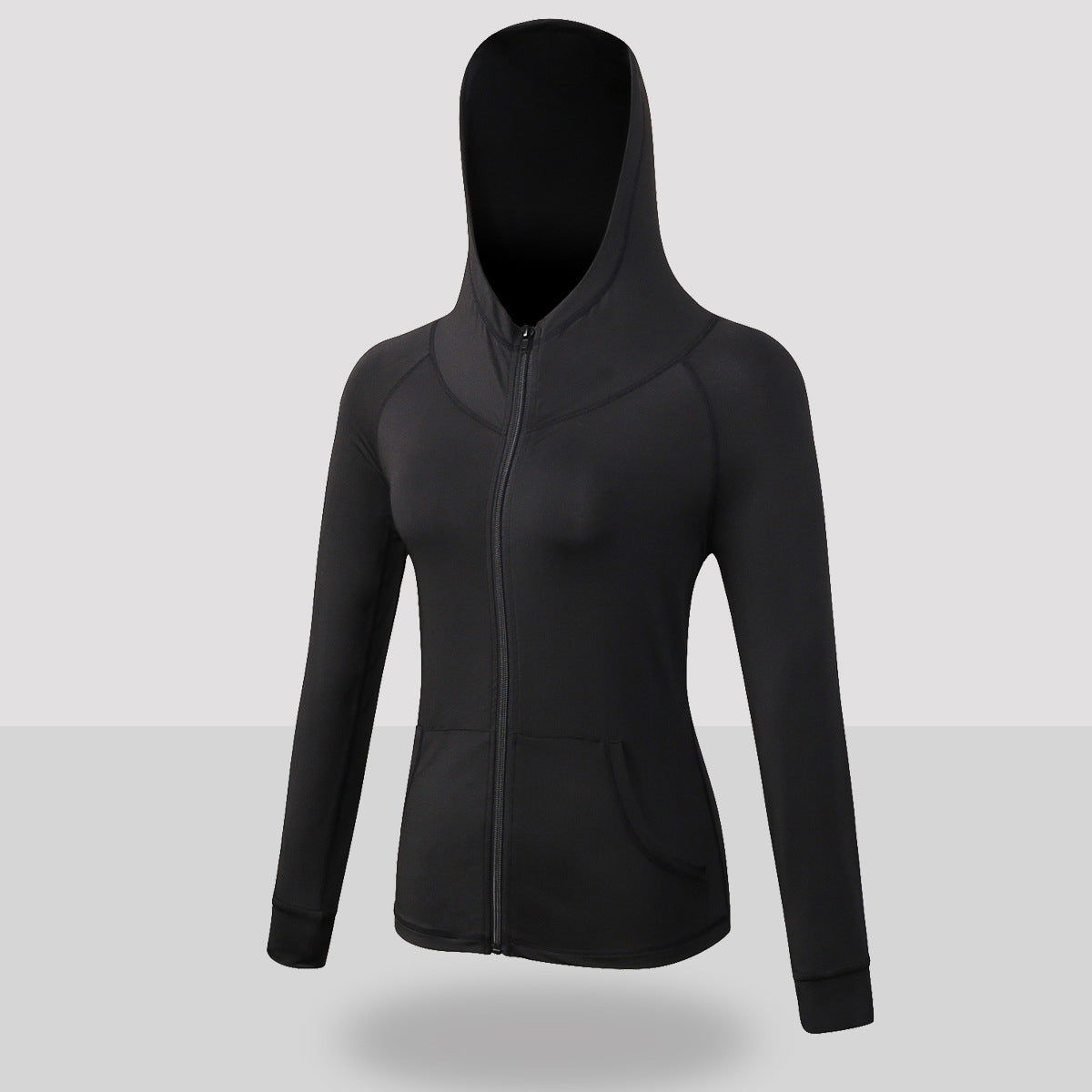 Women's zipper hooded jacket