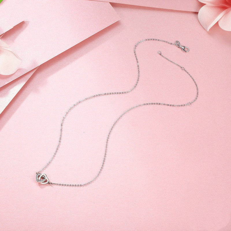 S925 sterling silver heart necklace