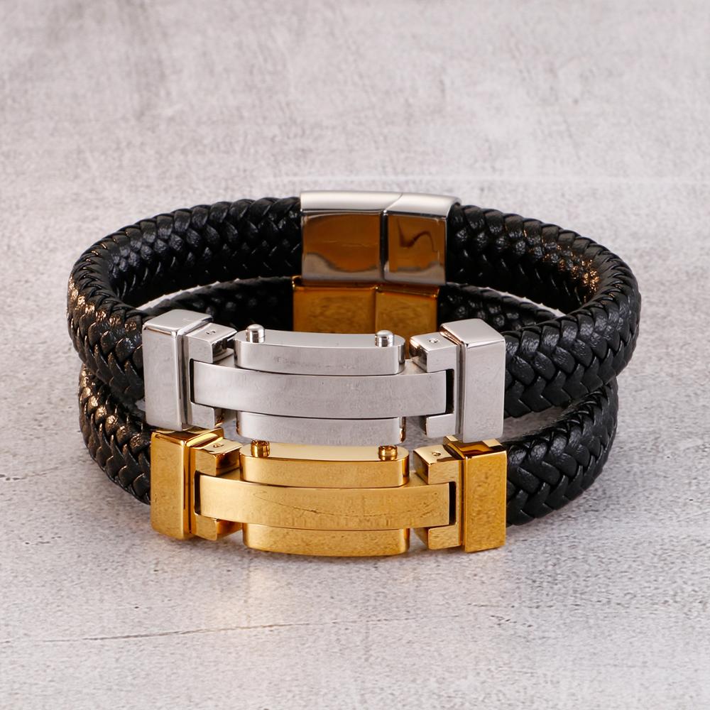 Personalized Men's Woven Leather Bracelet