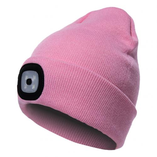 Button Cell Type Knitted Hat With Light Glowing