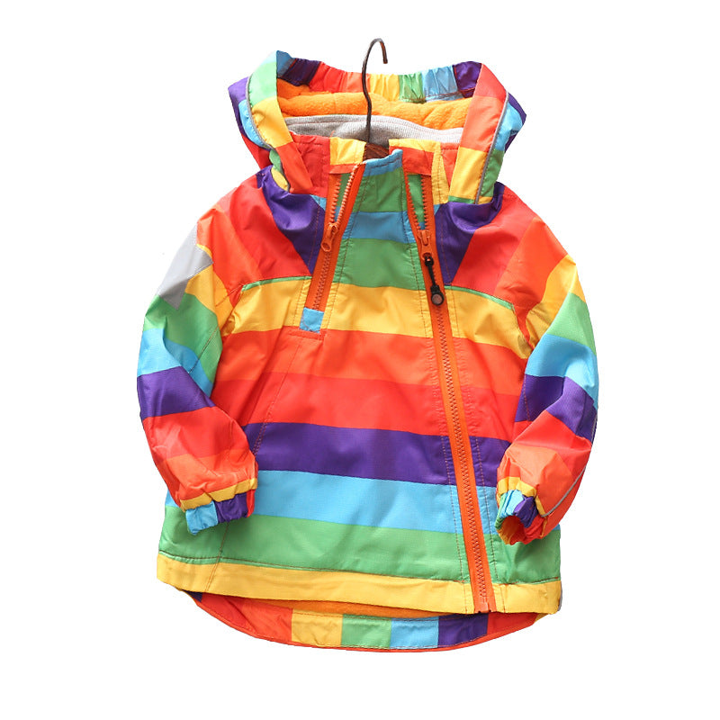 Kids Rainbow Hooded Coat