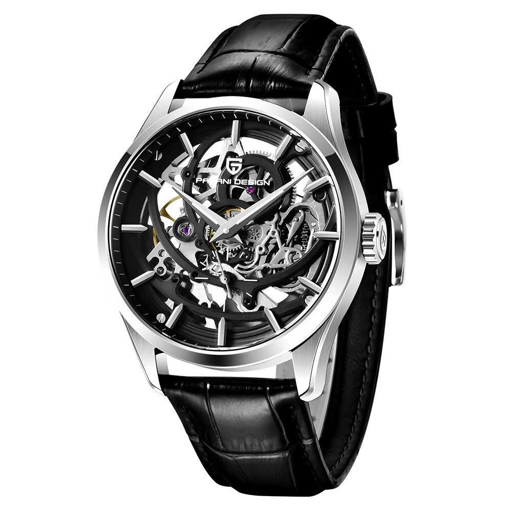 Men's waterproof double-sided hollow watch