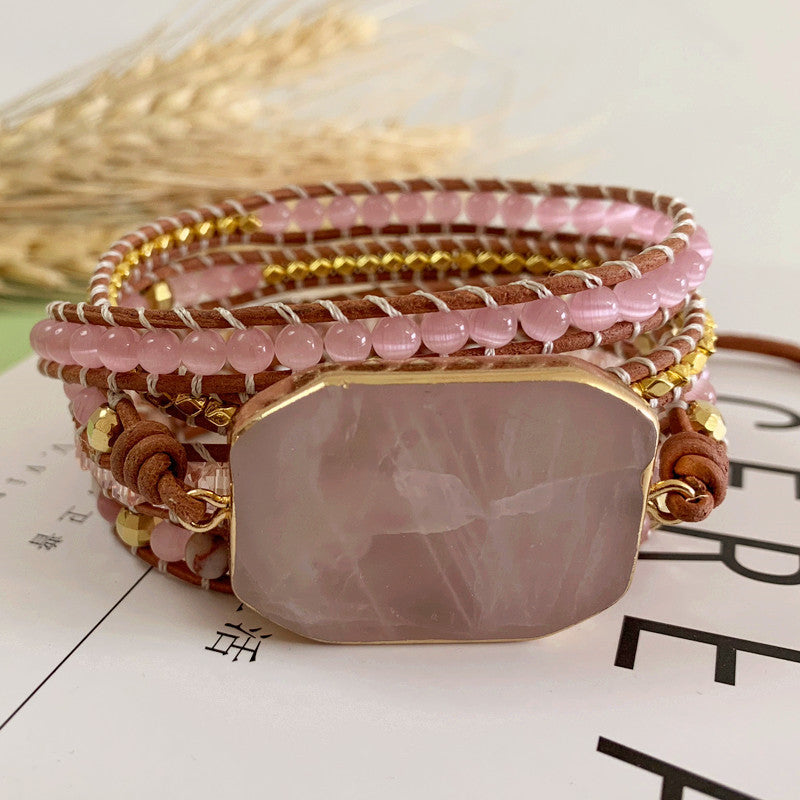 Natural stone woven bohemian bracelet