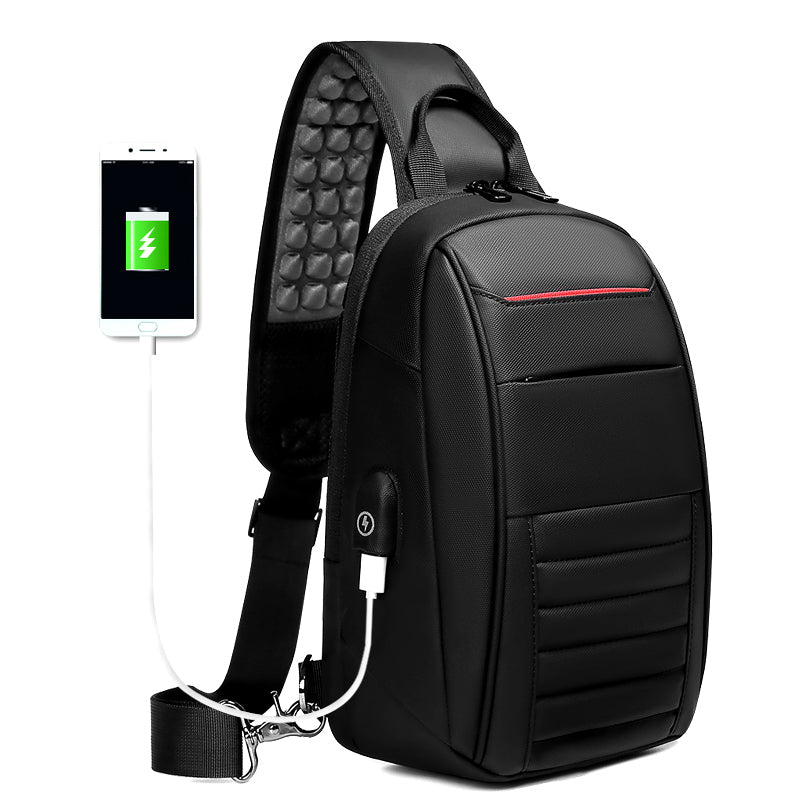 USB Charging Design Chest Bag Waterproof Messenger Bag