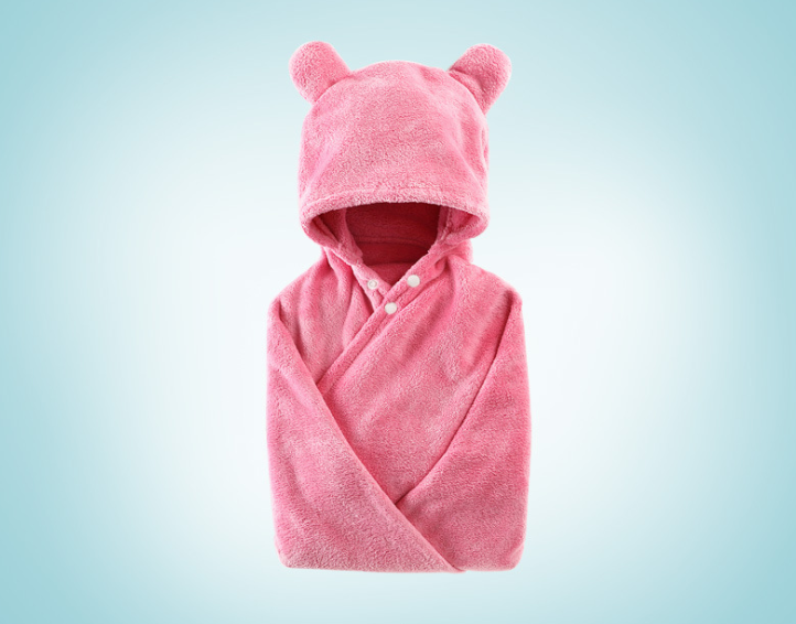 Cotton baby care hooded bath towel