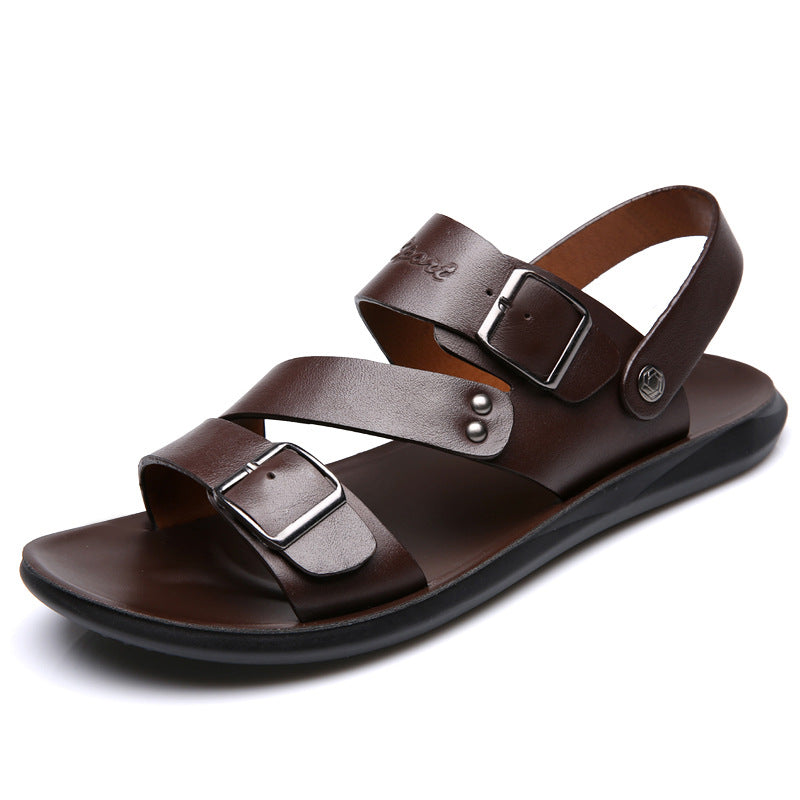 Men's leather sandals and slippers