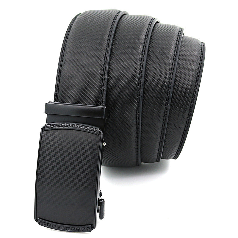 Men's Business Automatic Twill Buckle Leather Belt