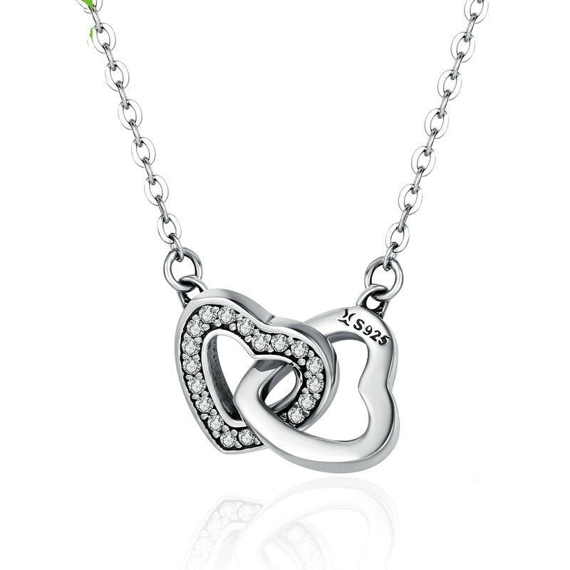 S925 sterling silver heart necklace