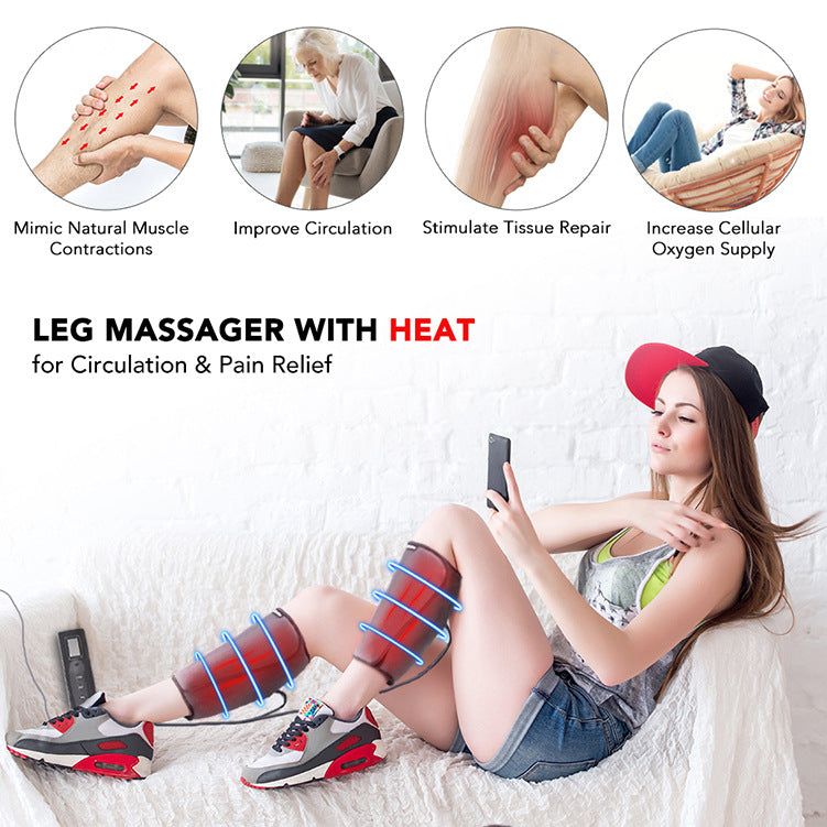 Leg Massager Airbag Inflatable Massage Calf Heating Massage Physiotherapy Instrument