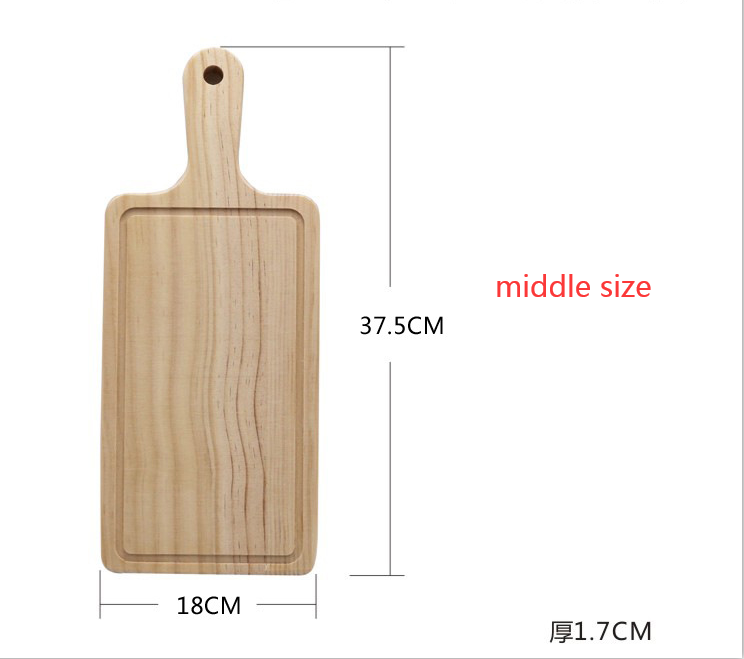 2 Size Natural Kitchen Chopping Blocks Bread Pallet With Handle Baking Cutting Board Wooden Board
