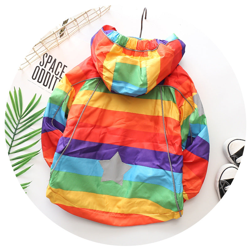 Kids Rainbow Hooded Coat