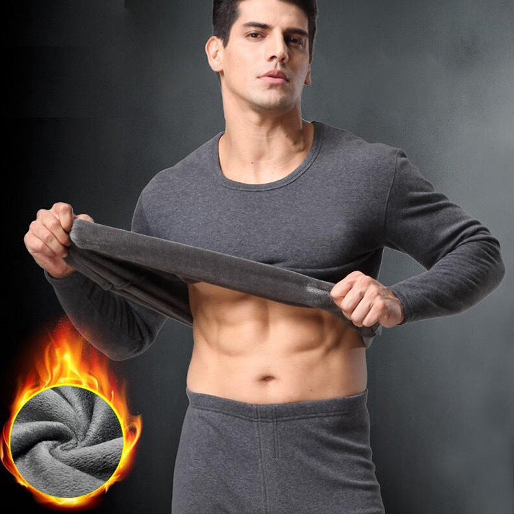 Men's thick and velvet thermal underwear suit