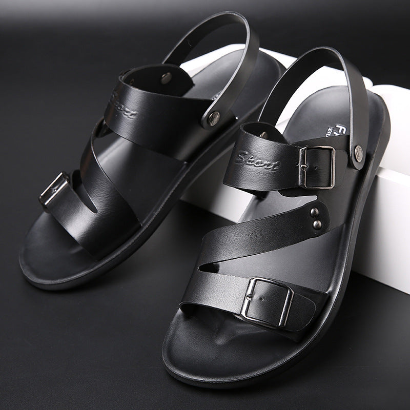 Men's leather sandals and slippers