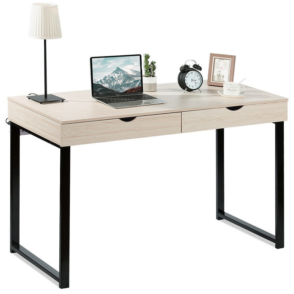 Computer Table Laptop Office Desk Study Table Workstation With 2 Drawers
