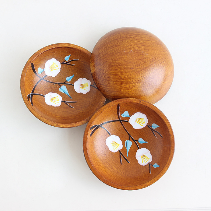 Wooden rustic fruit bowl