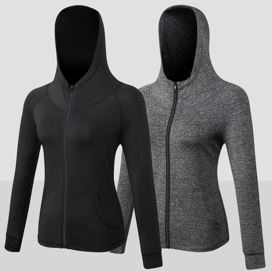 Women's zipper hooded jacket