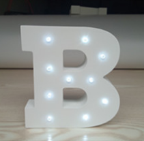 White light 15cm wooden English LED letter light