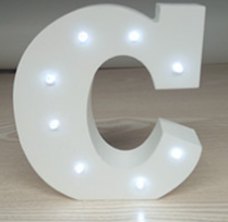 White light 15cm wooden English LED letter light