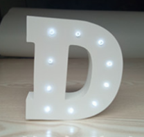 White light 15cm wooden English LED letter light