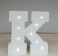 White light 15cm wooden English LED letter light