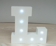 White light 15cm wooden English LED letter light