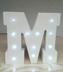 White light 15cm wooden English LED letter light