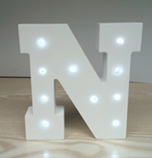 White light 15cm wooden English LED letter light