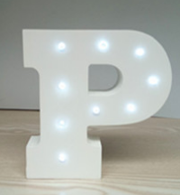 White light 15cm wooden English LED letter light