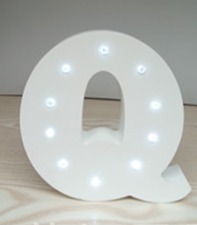 White light 15cm wooden English LED letter light