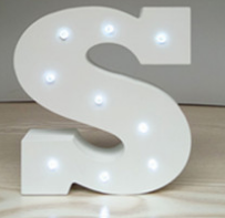 White light 15cm wooden English LED letter light