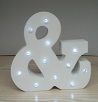 White light 15cm wooden English LED letter light