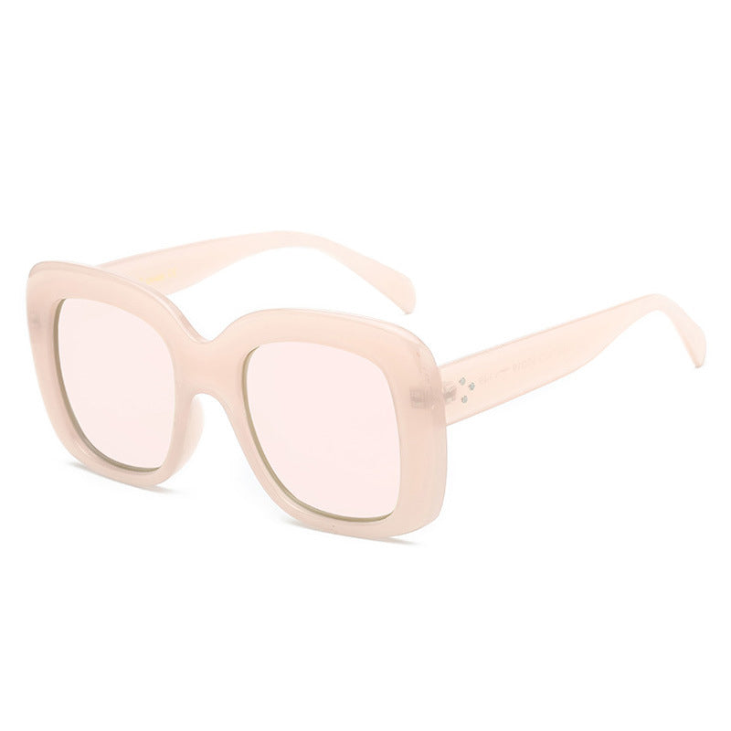 Stylish Women's Sunglasses Retro Square Anti-UV Flat Mirror