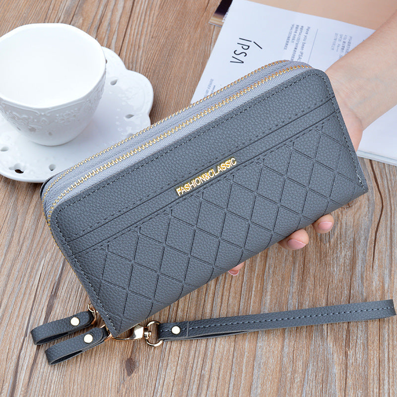 Double zipper hand purse ladies wallet