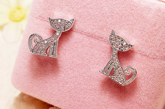 925 sterling silver ear pin Import cute sweetfull diamondprincess earrings earrings female