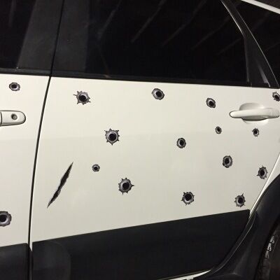 Car Scratch Simulation Bullet Hole Sticker