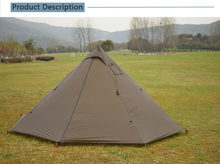 Pyramid outdoor camping tent for 4 people